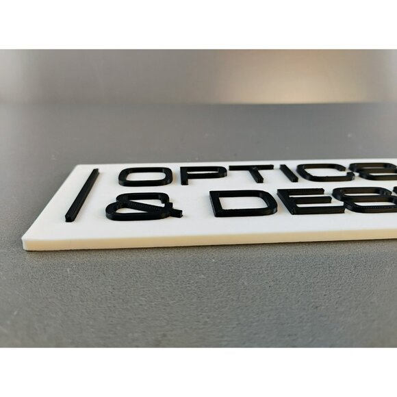 Optics & Design Door Sign Inspired by Severance and Lumon 3D printed - Picture 2 of 4